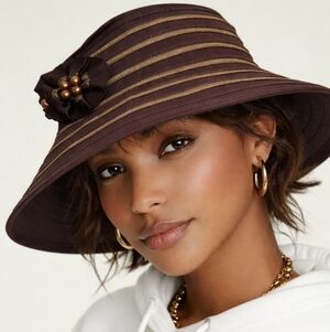 Scala Vintage Brown Foldable Sun Brimmed Shade Adjustable Hat